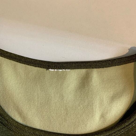 Fabletics Sports Bra Women M Medium Moss Seamless Low Impact Logo Band High Neck - Picture 9 of 13